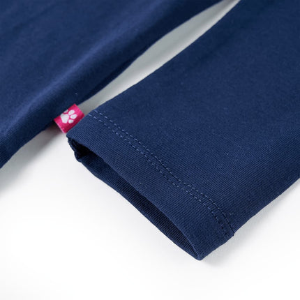 Langærmet T-shirt til børn str. 92 marineblå