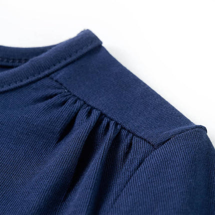 Langærmet T-shirt til børn str. 104 marineblå