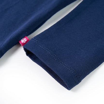 Langærmet T-shirt til børn str. 104 marineblå