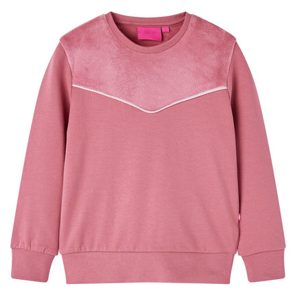 Sweatshirt til børn str. 128 patchwork velour pink