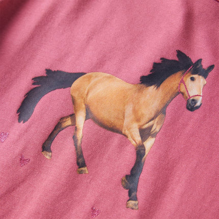 Langærmet T-shirt til børn str. 128 gammelrosa