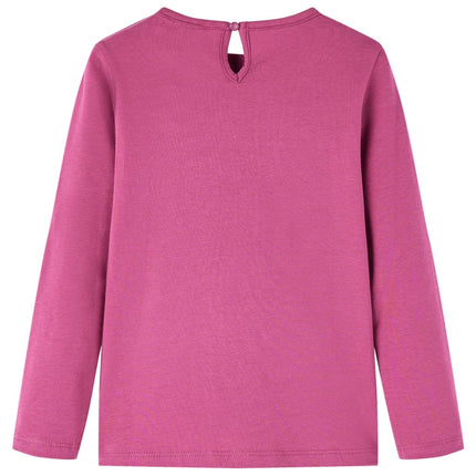 Langærmet T-shirt til børn str. 116 cm pink