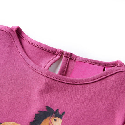 Langærmet T-shirt til børn str. 116 cm pink