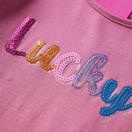Langærmet T-shirt til børn str. 92 pink