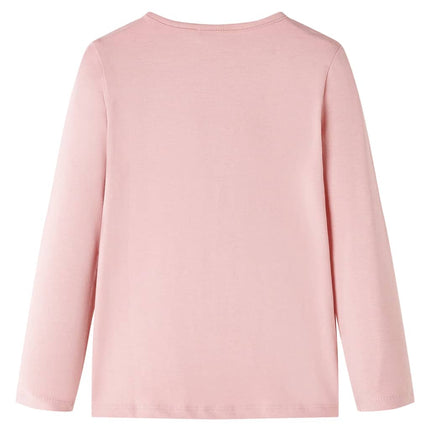 Langærmet T-shirt til børn str. 104 lyserød