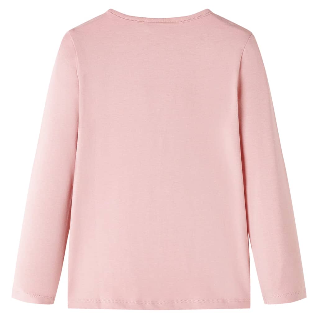 Langærmet T-shirt til børn str. 104 lyserød