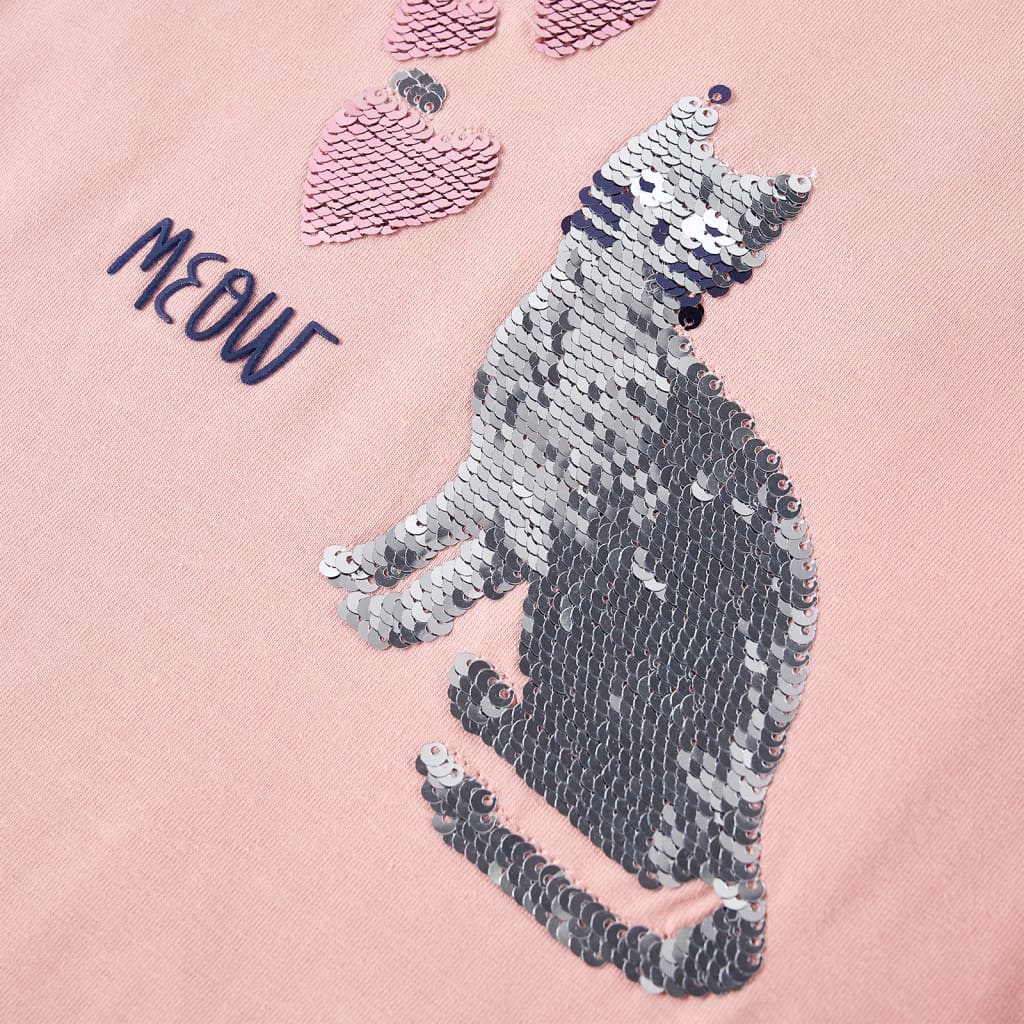 Langærmet T-shirt til børn str. 104 lyserød