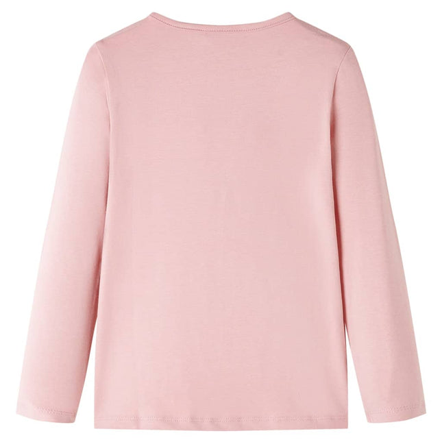Langærmet T-shirt til børn str. 116 lyserød