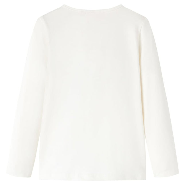 Langærmet T-shirt til børn str. 104 ecrufarvet