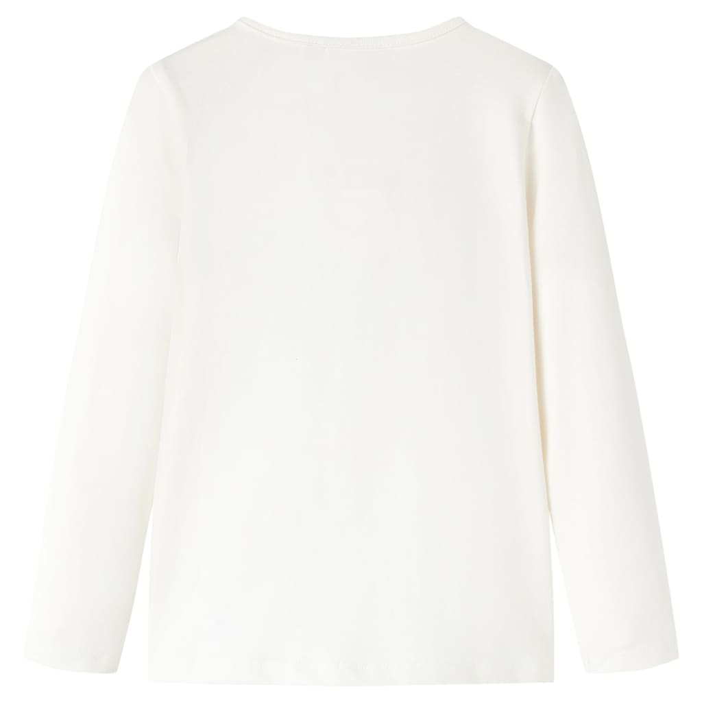 Langærmet T-shirt til børn str. 104 ecrufarvet