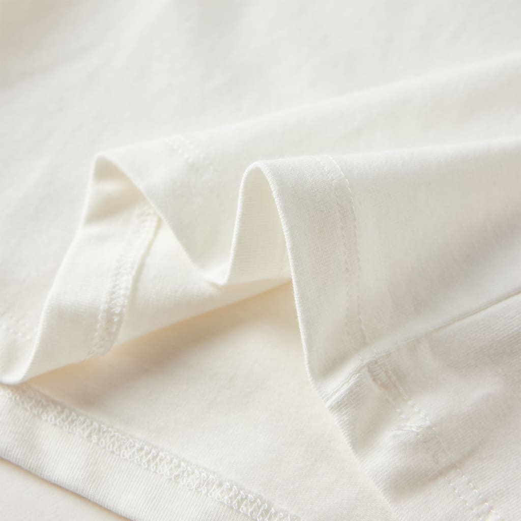 Langærmet T-shirt til børn str. 104 ecrufarvet
