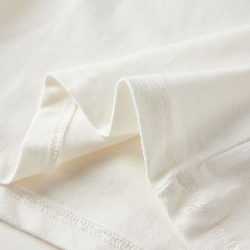 Langærmet T-shirt til børn str. 128 ecrufarvet