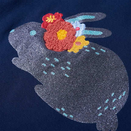 Langærmet T-shirt til børn str. 128 marineblå