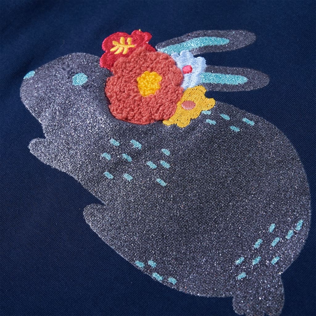Langærmet T-shirt til børn str. 128 marineblå