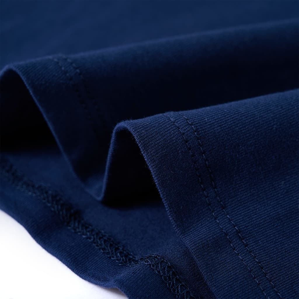 Langærmet T-shirt til børn str. 128 marineblå