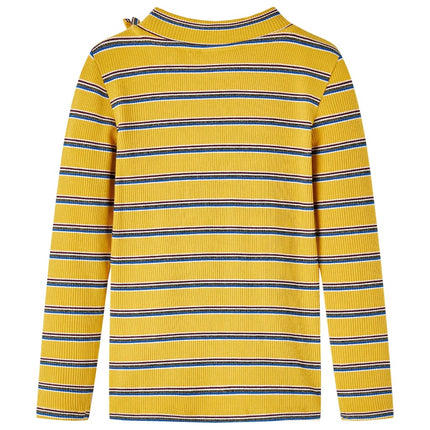 Langærmet T-shirt til børn str. 140 okkergul