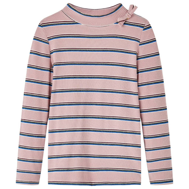 Langærmet T-shirt til børn str. 128 lyserød