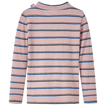 Langærmet T-shirt til børn str. 128 lyserød