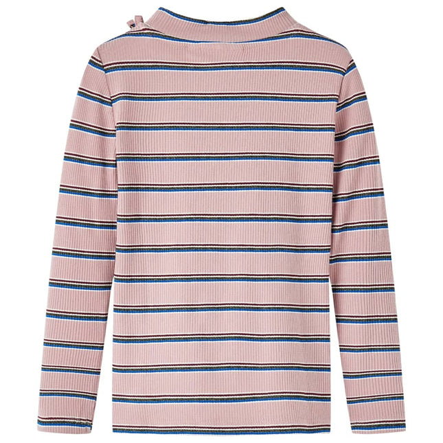 Langærmet T-shirt til børn str. 128 lyserød