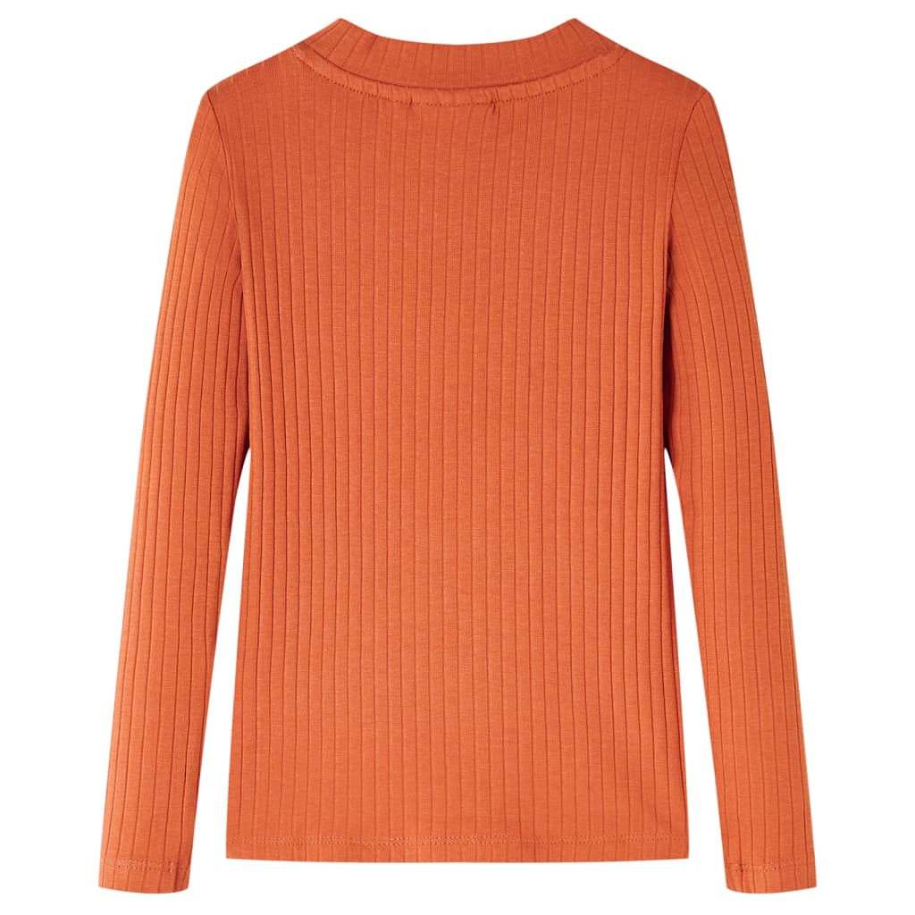Langærmet T-shirt til børn str. 104 cm orange
