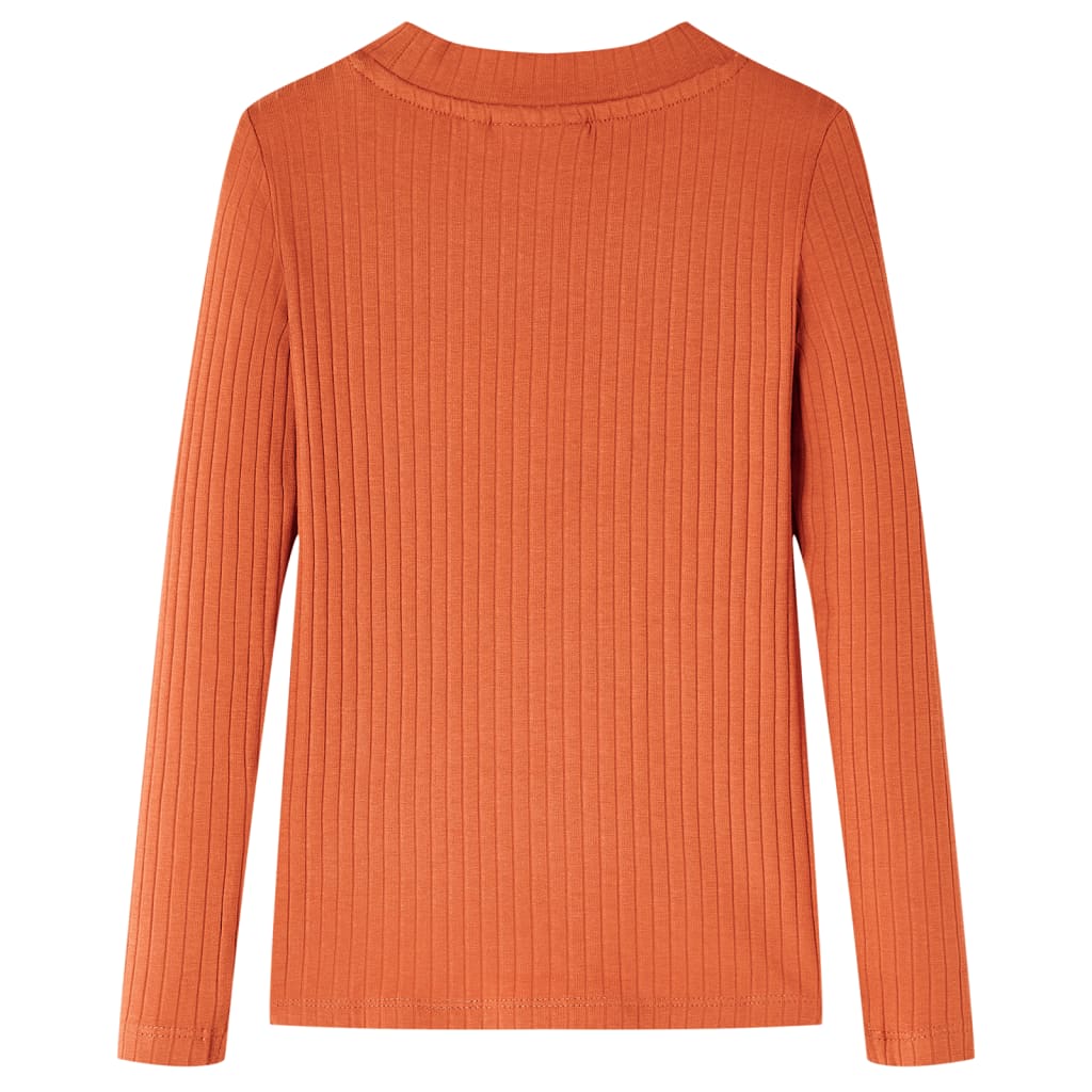Langærmet T-shirt til børn str. 116 cm orange