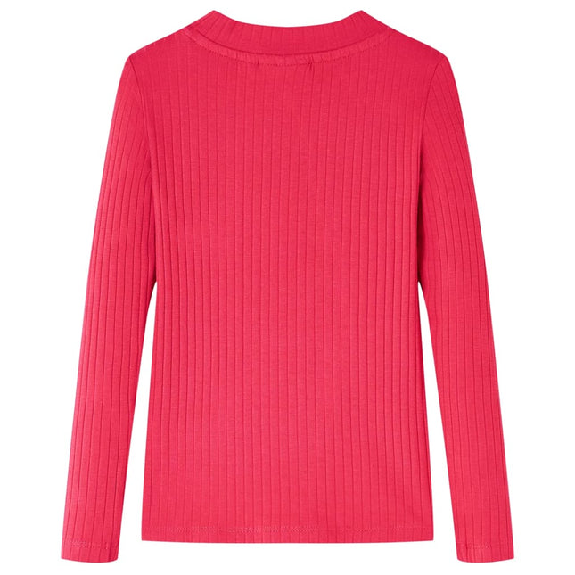 Langærmet T-shirt til børn str. 104 pink