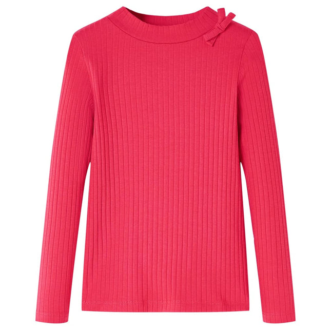 Langærmet T-shirt til børn str. 116 pink