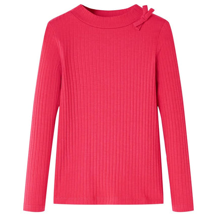 Langærmet T-shirt til børn str. 128 pink