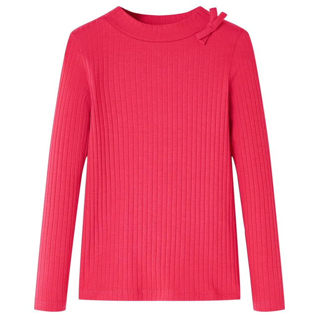 Langærmet T-shirt til børn str. 128 pink