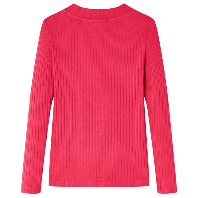 Langærmet T-shirt til børn str. 128 pink