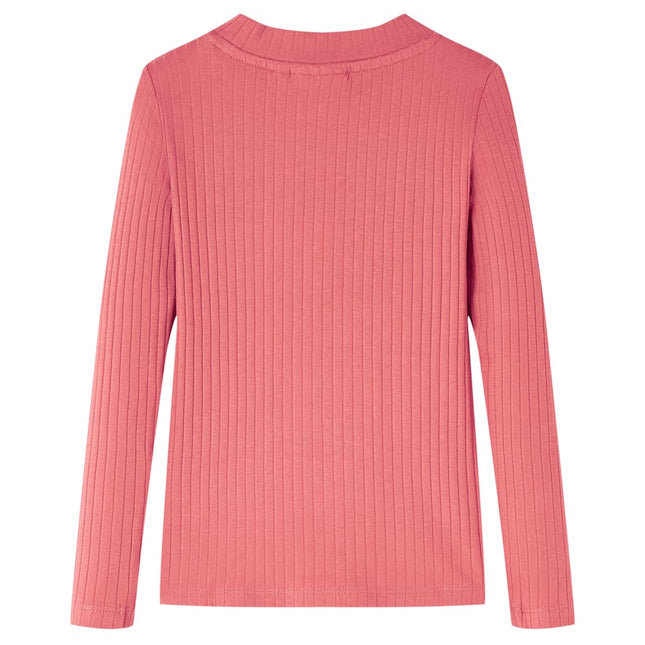 Langærmet T-shirt til børn str. 104 gammelrosa