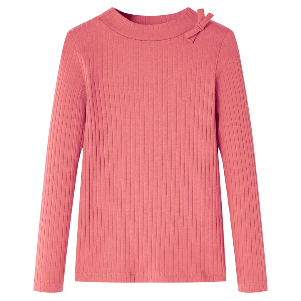 Langærmet T-shirt til børn str. 116 gammelrosa