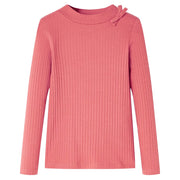Langærmet T-shirt til børn str. 128 gammelrosa