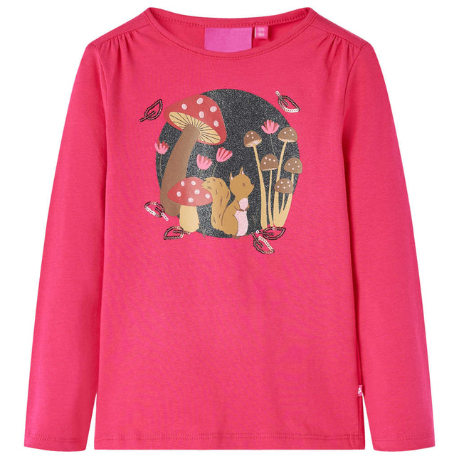 Langærmet T-shirt til børn str. 104 pink
