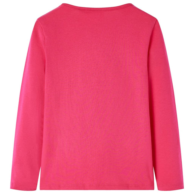 Langærmet T-shirt til børn str. 116 pink