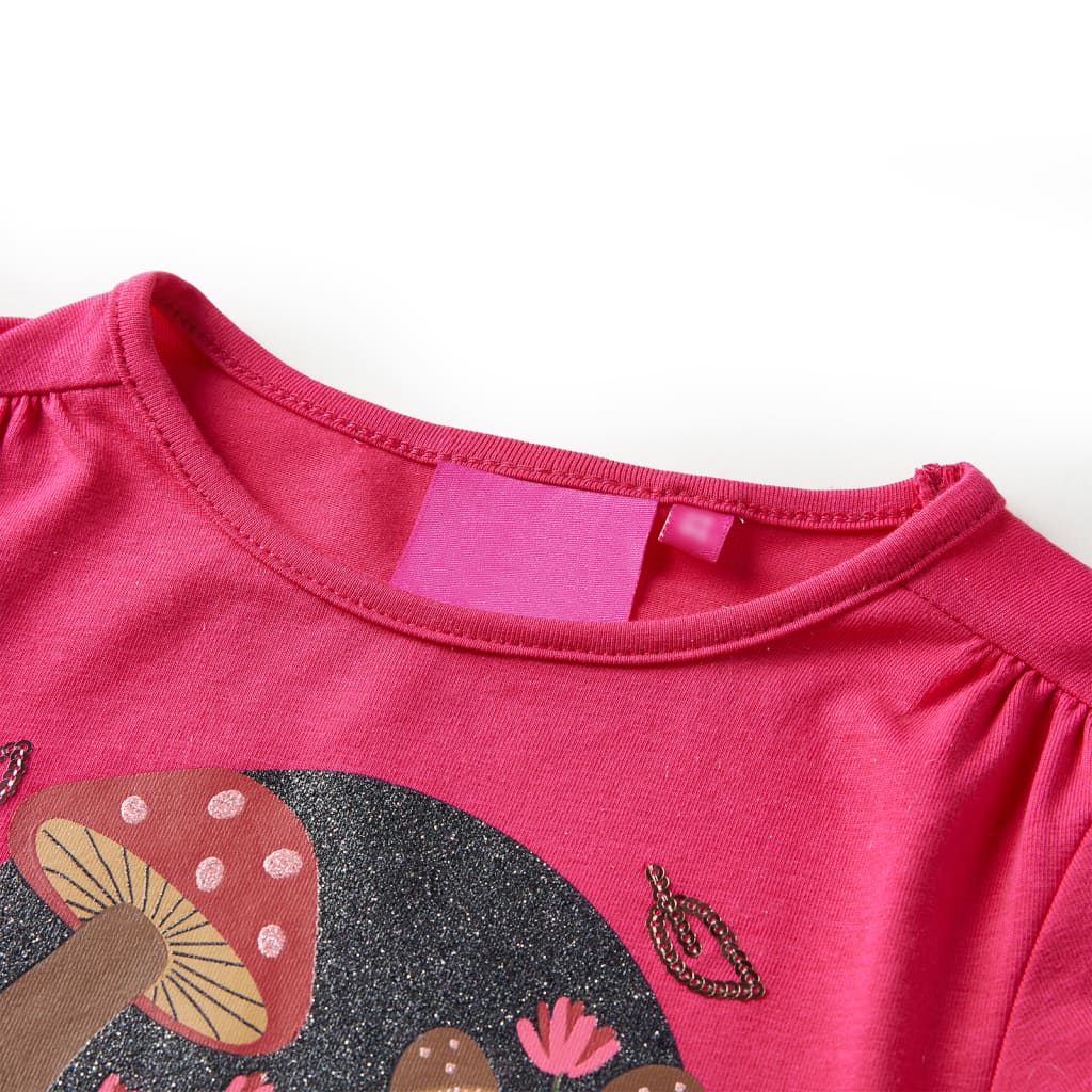 Langærmet T-shirt til børn str. 116 pink
