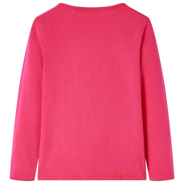 Langærmet T-shirt til børn str. 128 pink