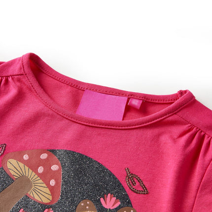 Langærmet T-shirt til børn str. 128 pink