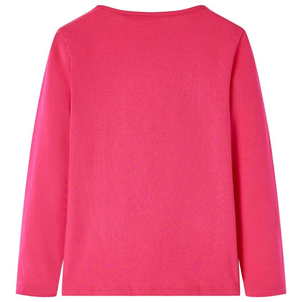 Langærmet T-shirt til børn str. 140 pink