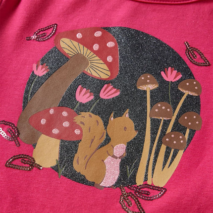 Langærmet T-shirt til børn str. 140 pink