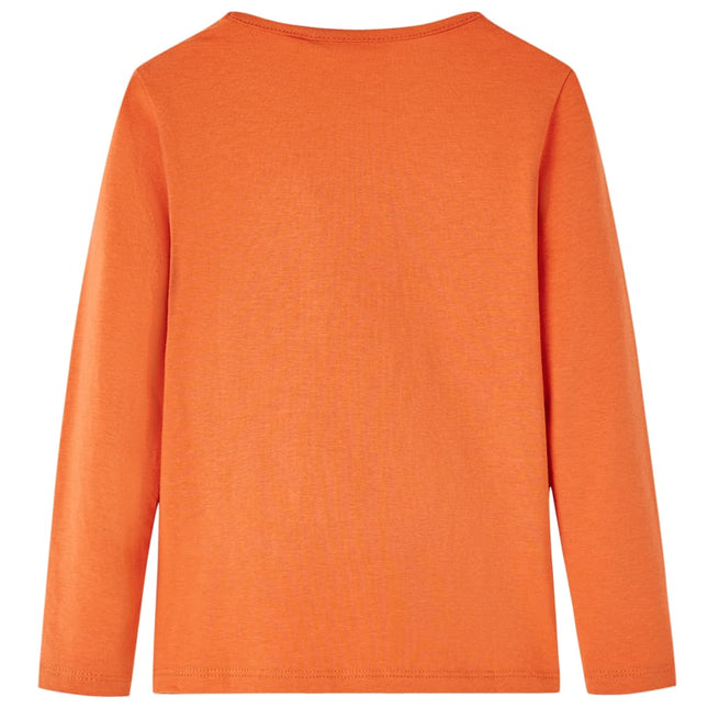 Langærmet T-shirt til børn str. 92 cm orange