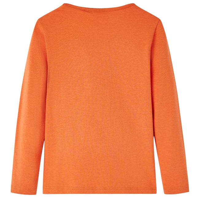 Langærmet T-shirt til børn str. 116 cm orange