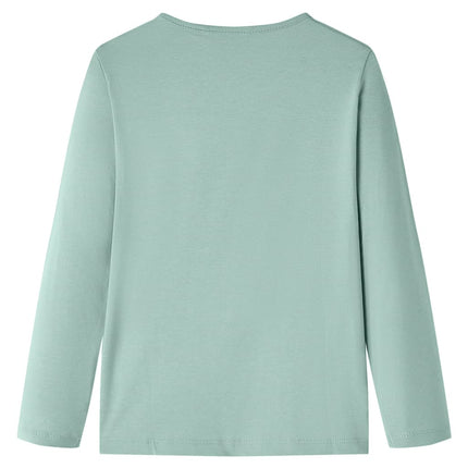 Langærmet T-shirt til børn str. 116 mintgrøn
