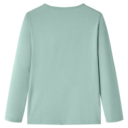Langærmet T-shirt til børn str. 128 mintgrøn
