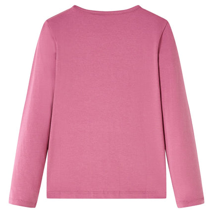 Langærmet T-shirt til børn str. 92 pink