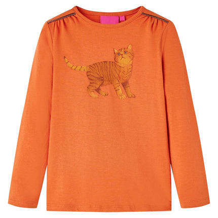 Langærmet T-shirt til børn str. 92 cm orange