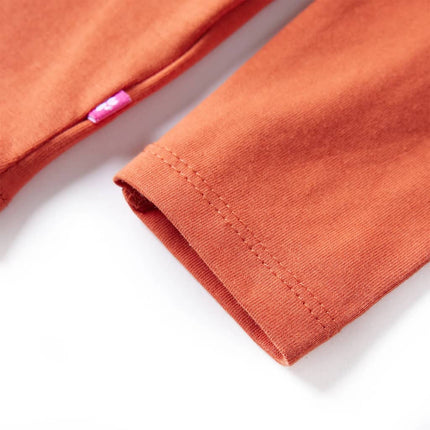 Langærmet T-shirt til børn str. 104 cm orange
