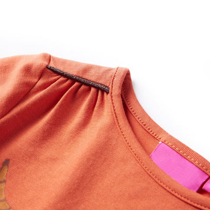 Langærmet T-shirt til børn str. 128 cm orange