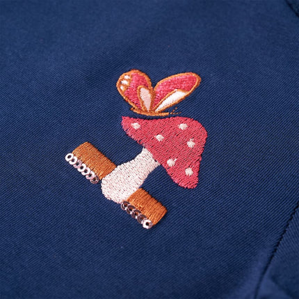 Langærmet T-shirt til børn str. 104 marineblå