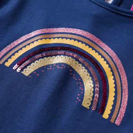 Langærmet T-shirt til børn str. 92 marineblå